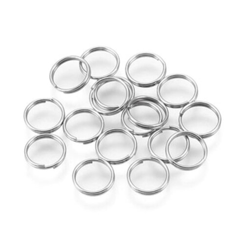 Kirurgiske splitringe i rustfrit stål, 8 mm, 5 g/50 g sølv50490