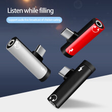 SUSUchens 2-in-1 Schnelllade- und HiFi-Audio-Adapter, USB-C auf 3,5 mm, Plug & Play, Schwarz