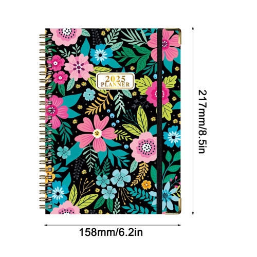 Bloom Daily Planners2025, Σκληρόδετο Ημερολόγιο, Έτος, Στόχοι & Οράματα, Σχεδιασμός (Ιαν 2025 - 1