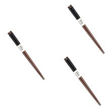 3 Pairs Japanese Natural Wood Chopsticks Value Pack Cooking Tableware Black