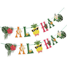 2-teiliges Partydeko-Set mit Ananas-Wimpelkette im Hawaii-Stil zum Dekorieren von Papier