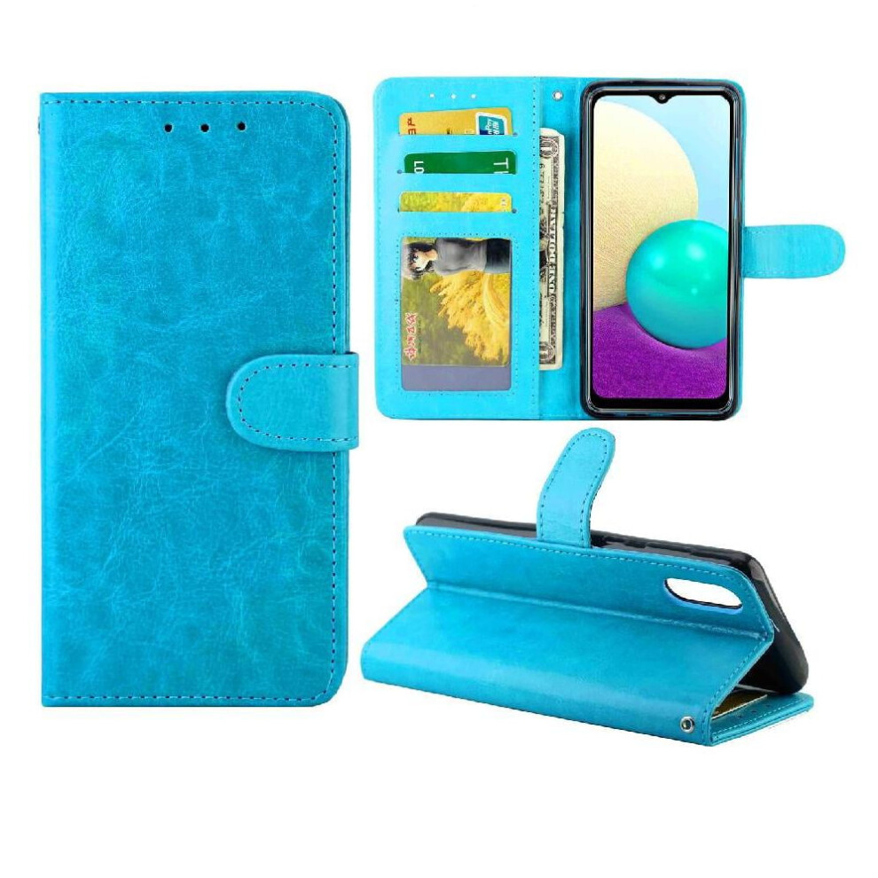 Flip Case For Compatible With Samsung Galaxy A02/ M02 Shockproof Magnetic Closure Kickstand Card Holder Pu Leather 9464372797318