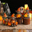 SUSUchens Λάμπα κολοκύθας για το Halloween, άγαλμα ρητίνης κήπου, φωτιστικό κολοκύθας, 3