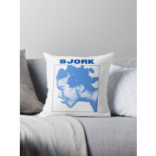 EN NY BJØRK Halvtone Retro Plakat 90'er House Musik Pudebetræk Pudebetræk Sofa 18X18Tommer