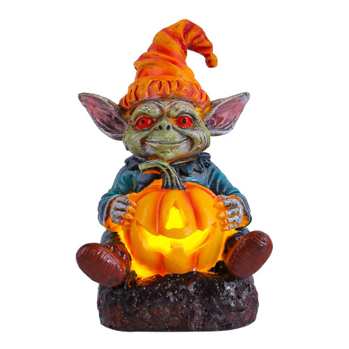 SUSUchens Λάμπα κολοκύθας για το Halloween, άγαλμα ρητίνης κήπου, φωτιστικό κολοκύθας, 1