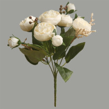 Kunstzijden camelia's, doe-het-zelf bloemen, kleine rozen, bruidsboeket, kerstfeestdecoratie, nepbloemen, bruiloft, huisdecoratie