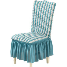 Bubble Plaid Stretch Spisestuestolbetræk med skørt, Kompatibel med Pedty Chair, Til Spisestue, Stue, Bryllup, Terrasse