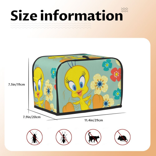 Κάλυμμα για τοστιέρα Tweety Bird για 2 φέτες, κάλυμμα για σκόνη ψωμιού και προστασία 2