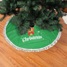 Kerstboomrok van kant met franjes, grappige kerstrendieren, vrolijke kerst, zachte, lichte en prettige kerstboomrok (91 cm).