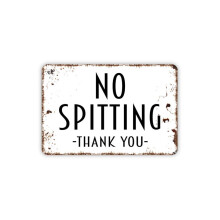 „Bitte nicht spucken“-Schild aus Metall, modernes Landhaus-Design, Größe: 16 x 12 Zoll