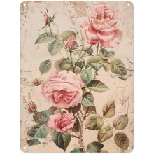 Vintage Retro Rose Vintage Metal Jernmaleri, Kunstmetalskilt, Vintage Kunsttryk Metal Jern Kunstplakater til Hjemmet Stue Badeværelse 12x18 tommer
