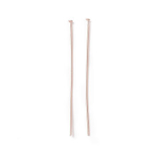 50 ks mosadzných plochých hlavičiek, bez kadmia a olova, ružové zlato, hlavička 50 mm: 1,8 mm, čap: 0,6 mm, 22Gauge