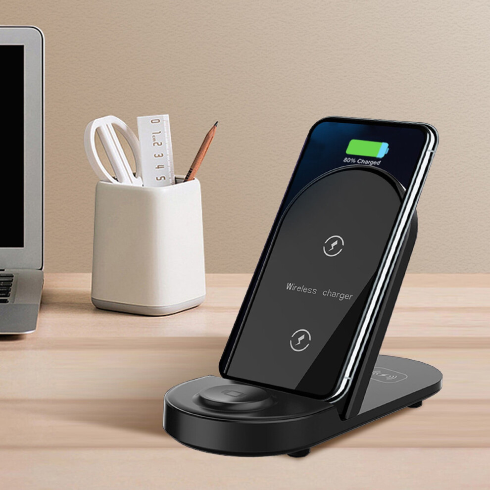 Lulshou Three In One Wireless Charger Fast Charging 15W Mobile Phone Foldable Vertical Wireless Charging Wireless Phone Charger 9464372876396