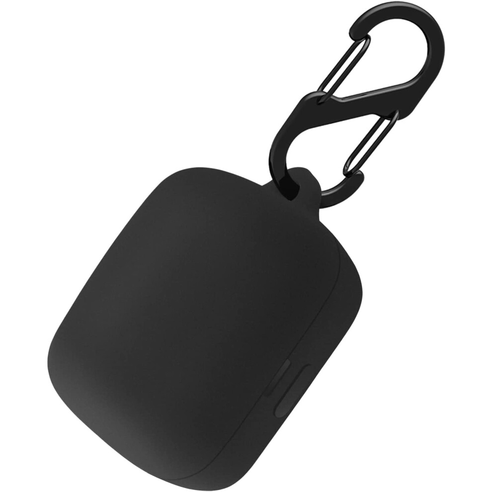 Black Silicone Case Compatible With Sony Linkbuds Wf-L900, Protective Cover With Carabiner (Black)