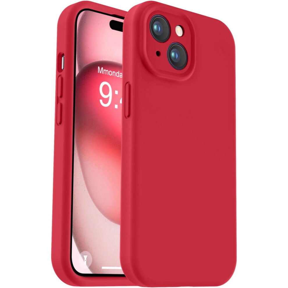 Compatible With Iphone 15 Plus Case, Upgraded Liquid Silicone Shockproof Phone Case With Enhanced Camera Protection & Soft Anti-Scratch Lining - Red 9464372879038