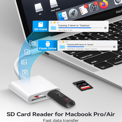 Lector de tarjetas de memoria SIISLL USB 3.0 tipo C para tarjetas SD/Micro SD 1