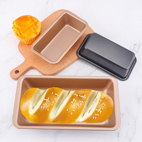 Nonstick Baking Bread Loaf Pan,Cake Baking Pan,9.4x5x2",Gold 2