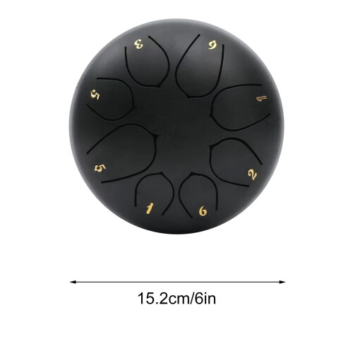 Tambor de língua de aço de 6 polegadas e 6 notas, sino de chuva de mão com baquetas, som relaxante para jardim, compatível com uso externo. 1