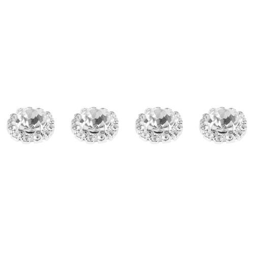 Crystal Rhinestone Button Flat Back Decoration DIY 15mm 50 Pcs Clear 2