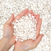 White Decorative Pebbles 3/8' Natural River Rocks for Plants, Aquarium, Vase Fillers, Landscaping 1.5lb