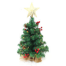 LED Lighted Tree For Desk Table, Mini Christmas Tree With Warm White Lights & Ornaments, Portable Holiday Decor For Indoor Outdoor Use