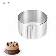 Empfohlen von professionellen Konditoren: Verstellbare Edelstahl-Kuchenform, individuell gestaltbarer runder Mousse-Kuchenring zum Selberbacken,