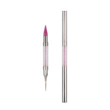 Dual End Nail Rhinestone Picker Tool with Wax Tip and Protective Lids for Precise Nail Art (Purple)