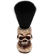 Unmatched Beard Control: Skull Design Multi-functional Soft Bristles Barber Brush, Resin Nylon Materials For Quick Facial Cleansing And Household