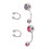 Unisex Κοσμήματα Piercing Δαχτυλίδι σε σχήμα C από ανοξείδωτο ατσάλι με λαμπερές πέτρες 7