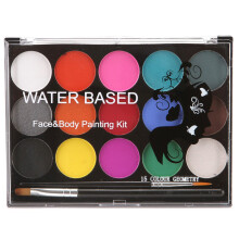 Water Activated Face Body Paint Palette - Extra Large White Black Pan, Professional 18 Color Safe Non Toxic Art Painting Kit For Halloween Cosplay
