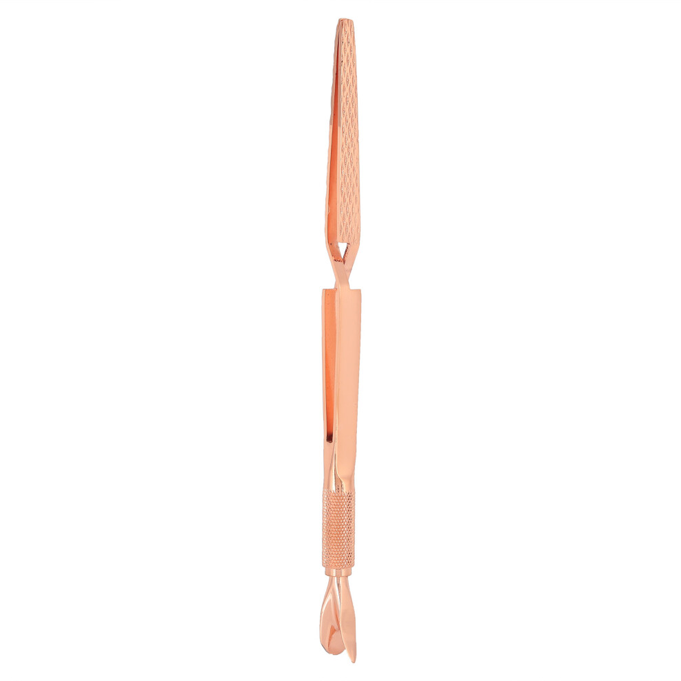 Cuticle Pusher for False Nail Shaping, Durable Stainless Steel Manicure Tool Multi-function Nail Shaping Tweezers 1PC
