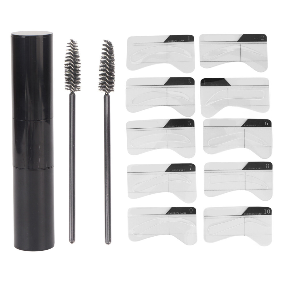 Transparent Mapping Stickers Eyebrow Stamp Stencil Kit with Waterproof Eyebrow Pencil Long Lasting Smudge Proof Disposable Eyebrow Stencils for