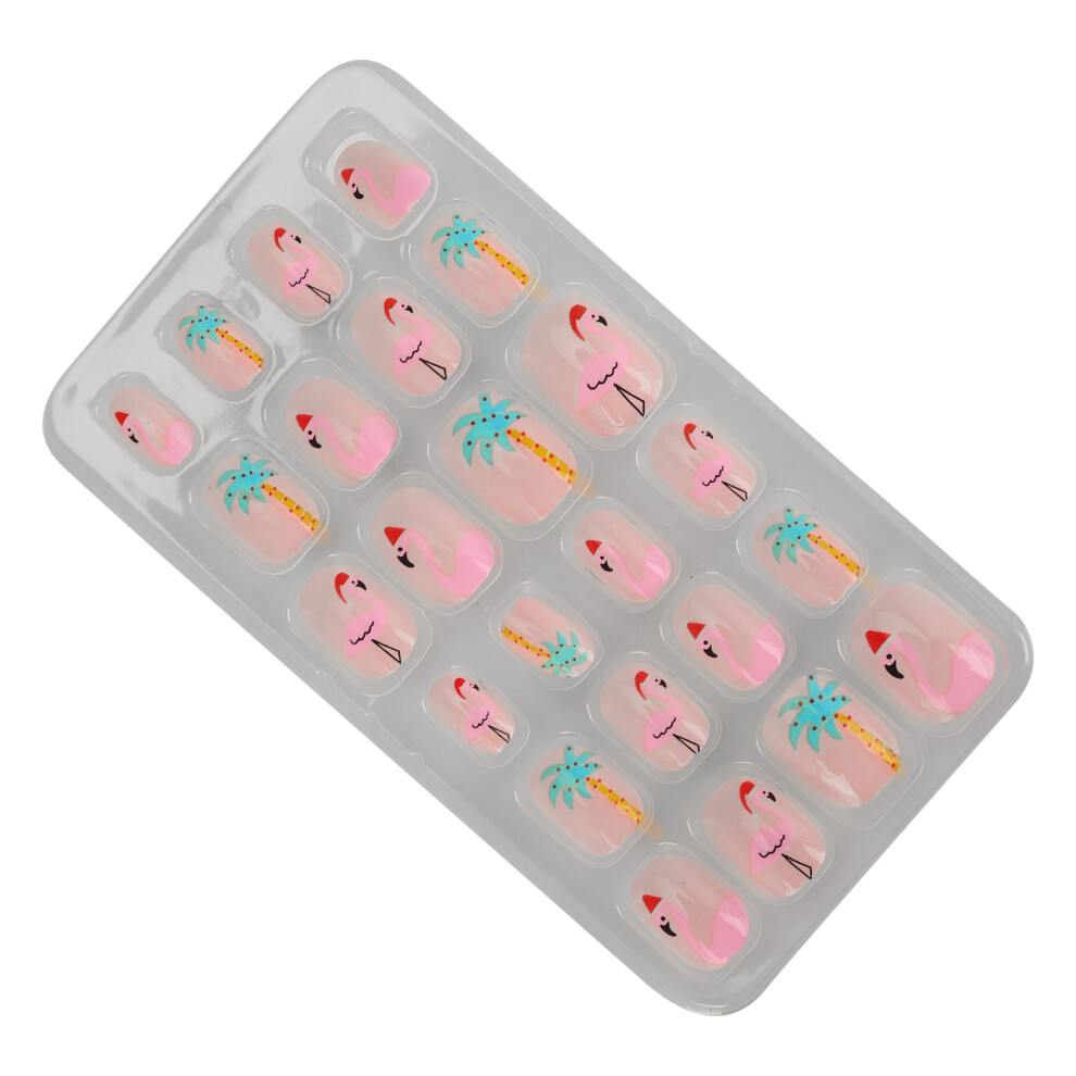 24pcs Kids Cartoon Pattern Full Cover False Nails ABS Artificial Nails
