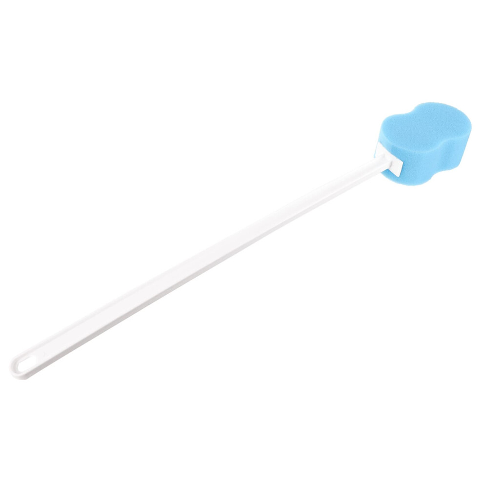 Blue Back Scrubber With Long Handle For Elderly, Soft Sponge Bath Brush For Gentle Skin Exfoliation
