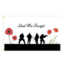 Military Banner for Memorial Day, Lest We Forget Army Flag with Heavy-Duty Reinforced Construction, Vibrant Anti-Fade Polyester Fabric 100D for Resurr