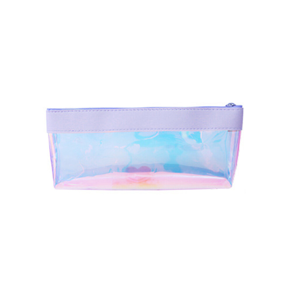 Stylish Multipurpose Holographic Clear Makeup Bag, Sparkly Glittery Cosmetic Organizer For Travel And Daily Life