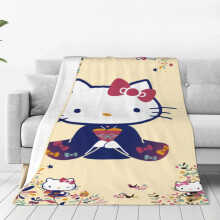 Deka Hello Kitty, ľahká, útulná, na gauč, posteľ, super mäkká, flanelová, flísová, mikrovláknová, cestovné prikrývky, prikrývky pre