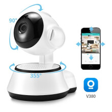 Panoramaovervågningskamera V380Pro WiFi IP-kamera Trådløs hjemmesikkerhed Lydoptagelse Indendørs video Babyalarm