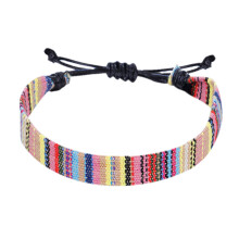 Farve Reb Vævet Armbånd Justerbart Boho Surfer Armbånd til Mænd Kvinder Tynd Snor Reb Håndlavet Strandtilbehør