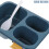 Ease Στεγανό Bento Lunch Box 3 θέσεων Δοχείο Γεύματος με Κουτάλι - Μπλε 2
