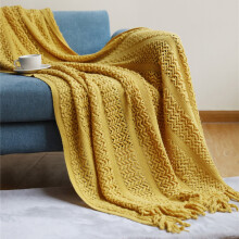 WJSXC Sofa Cover Blanket, Solid Color, Summer office AIRconditioning Nap Blanket, Knitted Small Blanket H