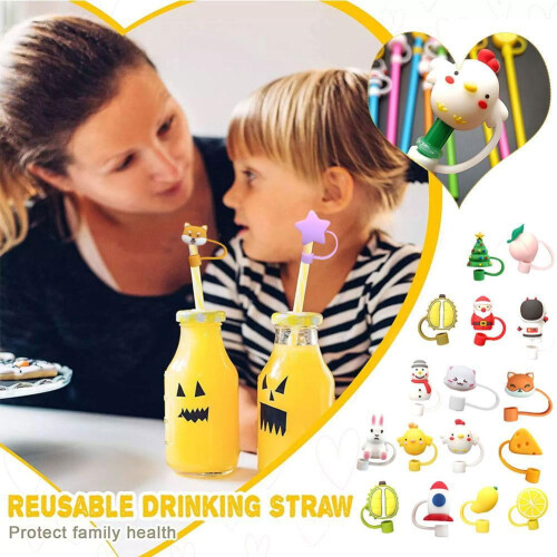 Cover Reusable Cup Accessories Straw Tips Drinking Silicone Straw Cap Dust E69C 2