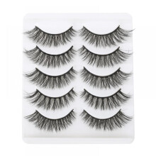 5 Pairs Magnetic Eyelashes, 3D Faux Mink Lashes, Synthetic Fiber, Natural Look, Reusable, 100% Handmade