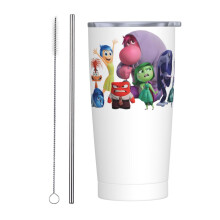Vaso térmico de 20 oz con tapa y pajita, taza de café de acero inoxidable con aislamiento para el hogar, el trabajo y el coche – Compatible con