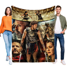 Gladiator2Blanket Flanellen plaid voor bed en bank, lichtgewicht, ideaal als verjaardagscadeau.