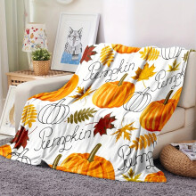 Schattige herfstdeken, zacht en huidvriendelijk met pompoenmotief, lichtgewicht en warme herfstdeken voor volwassenen en kinderen – perfect herfst-