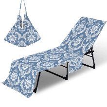 BAILANku Strandstuhlbezug, 3D-gedrucktes Mikrofaserhandtuch mit Taschen, 83 x 29,5 Zoll, kompatibel mit Standard-Liegen