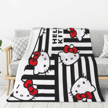 Flísová deka Hello Kitty, super měkká, útulná, pro muže, ženy, seniory a děti, Vlastnosti ložního prádla - Super měkká 102 cm x 76 cm