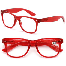 2 paires de lunettes de lecture de luxe transparentes couleur néon - Lunettes de lecture confortables, élégantes et simples, grossissement