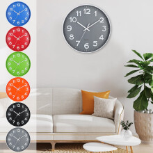 Hariumiu 12-inch Modern Wall Clock, Battery Operated Silent Non-Ticking Quartz Clock, Easy-to-Read for Bedroom, Bathroom, Kitchen, Office Decor